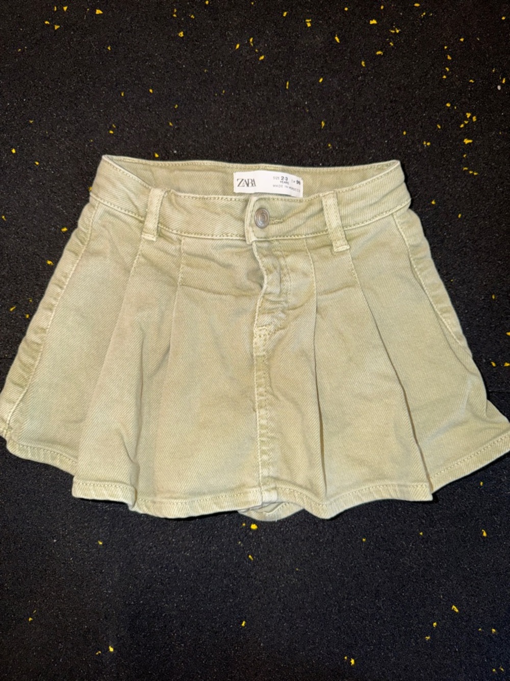 Zara Toddler Girls Light Olive Green Pleated Mini Skort